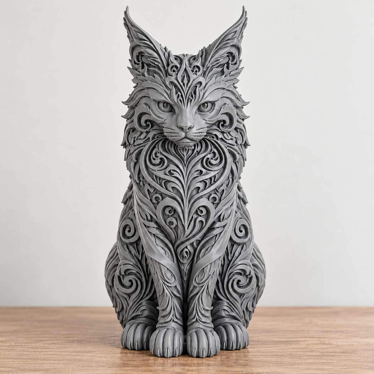 Maine Coon Cat Kitten Statue/Ornament/Sculpture Figure Home Decor Art