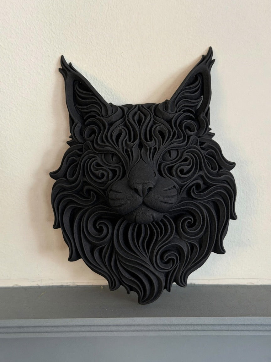 Maine Coon Cat Wall Art – Home Decor - Ornament - Sculpture - Display