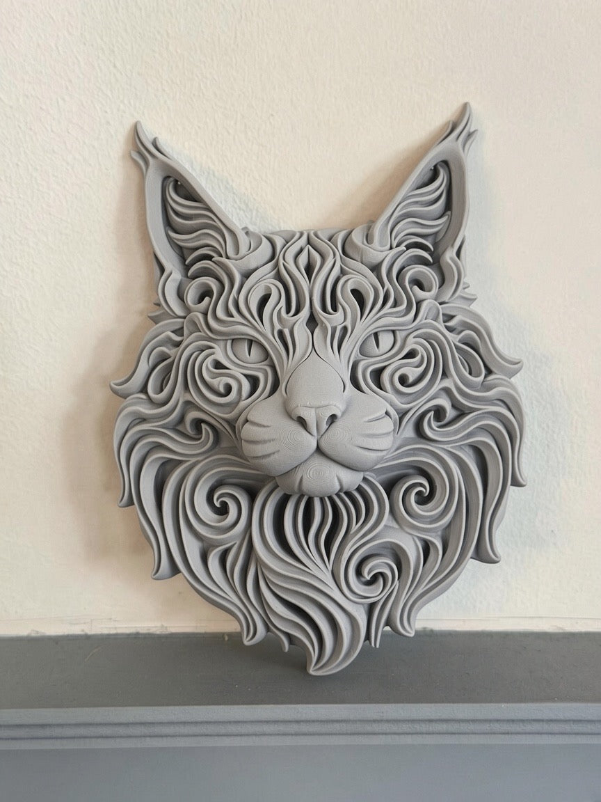 Maine Coon Cat Wall Art – Home Decor - Ornament - Sculpture - Display