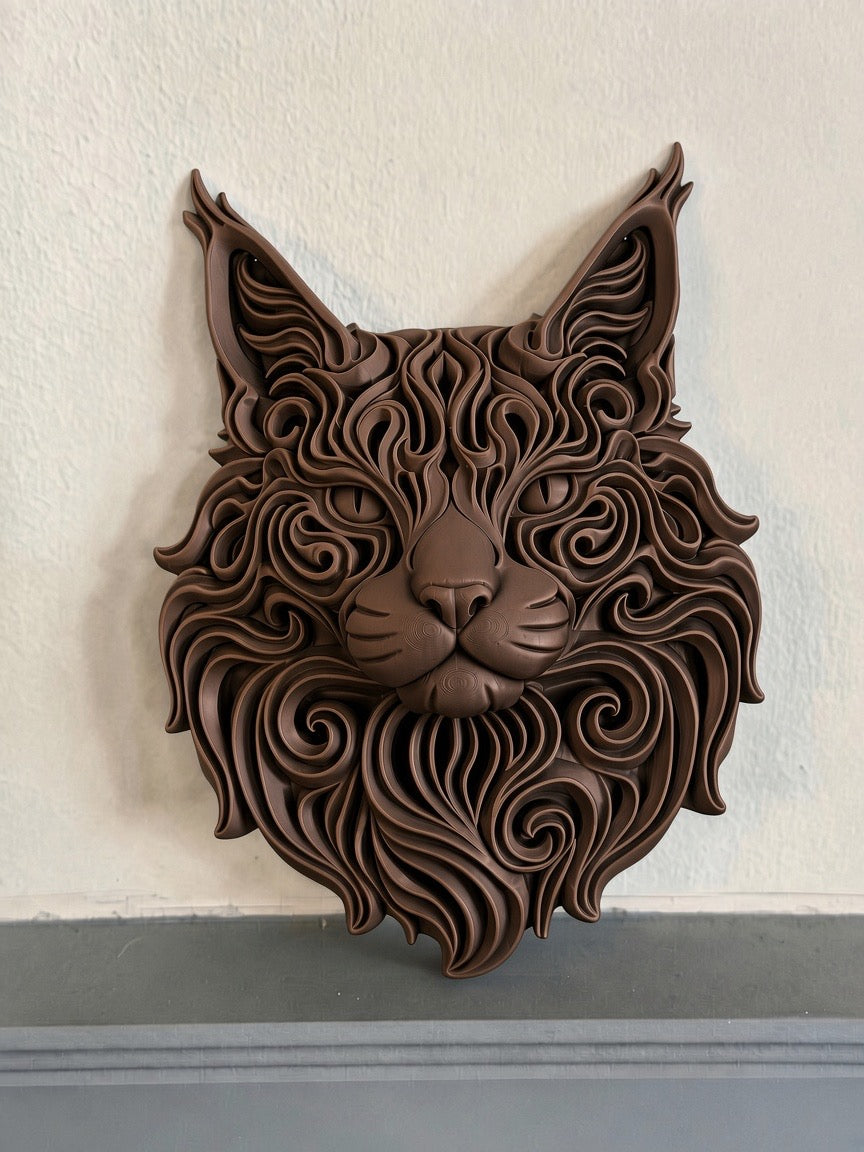 Maine Coon Cat Wall Art – Home Decor - Ornament - Sculpture - Display