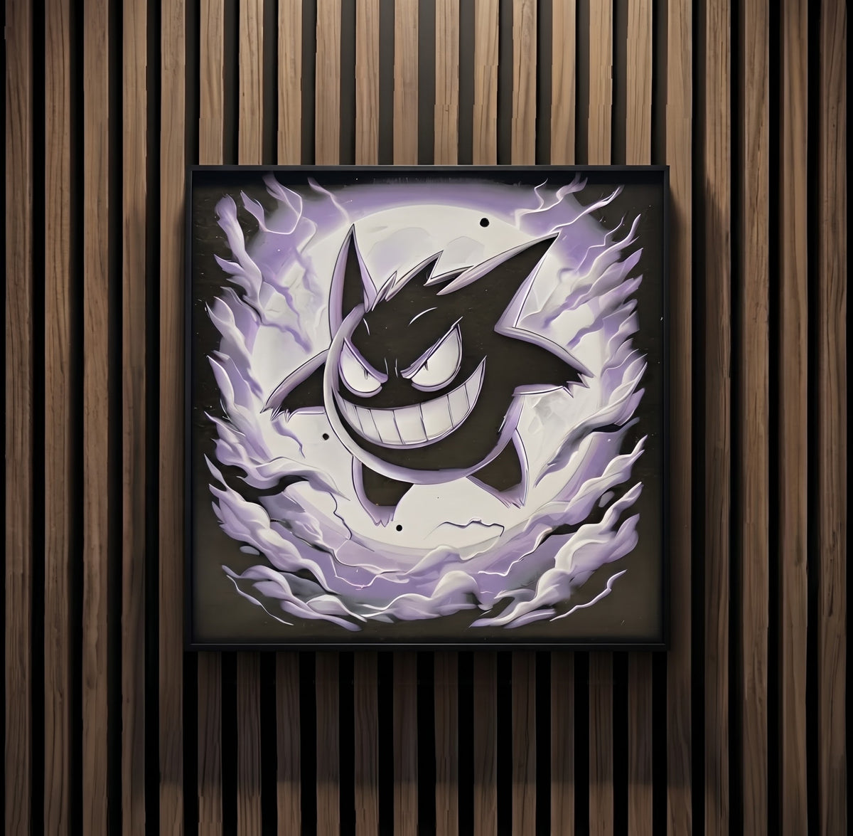 Gengar Ghost Wall Art – Purple Pokemon Artwork